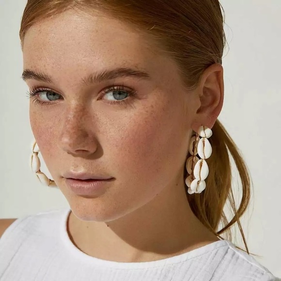 Jewelry - FP Natural Shell Hoop Earrings